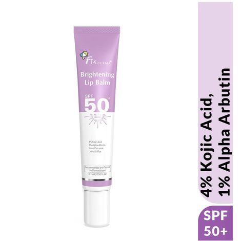 Buy Fixderma 4% Kojic Acid Brightening Lip Balm with 1% Alpha Arbutin & SPF 50+ PA+++ | Ceramide Lip Balm SPF 50 | Kojic Acid Lip Balm for Pigmented Lips - 15 ml-Purplle
