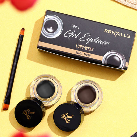 Buy Ronzille 2 in 1 Gel Eyeliner Long-Wear II WaterProof & Smudge Proof 36hrs Long Lasting II II Gel Kajal 6-gm (Black,Brown)-Purplle