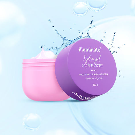 Buy Aqualogica Illuminate + Hydra Gel Moisturizer with Wild Berries & Alpha Arbutin - 200 gm 24 Hour Intense Hydration | Water-Like Gel Texture | Non-Sticky & Quick Absorbing for Luminous Skin | Suits Oily to Combination Skin I Men & Women-Purplle