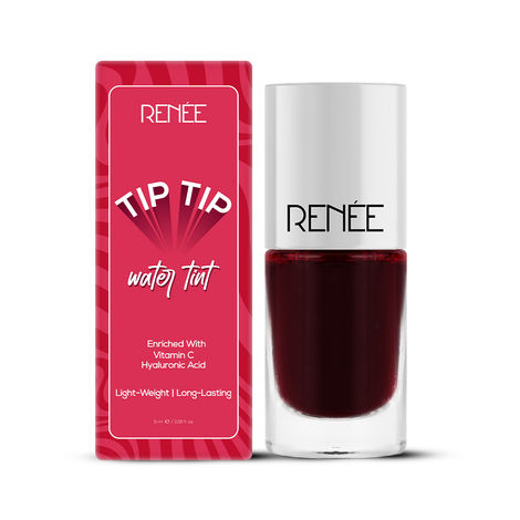 Buy Renee Tip Tip Water Tint 01 Cherry Whirl, Stain For Lip & cheeks, Hydrating, Long Lasting & Lightweight, Soft tint With Velvety Matte finish, Natural flushed look, Vitamin C & Hyaluronic Acid Infused, 5 ml-Purplle