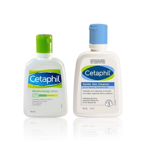 Buy Cetaphil Cleansing + Hydrating Regime [ Cetaphil Moisturising Lotion (100 ml) + Cetaphil Gentle Skin CleanserDry to NormalSensitive Skin (125 ml)]-Purplle