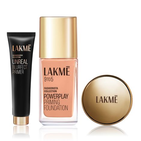 Buy Lakme Flawless Base Trio (Blurfect Primer - Mattifies & Blurs Pores (10 gm) + Powerplay Priming FoundationA - Cool Ivory C100 (25 ml) + Powerplay Primin gm Powder Foundation Compact Ivory Cream (9 gm))-Purplle