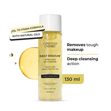 Buy Conscious Chemist Daily Dissolve Cleanser | 130 ml | Face Wash, Cleanser for Oily Skin, Makeup Remover, Cleanser for Men & Women with SPF & Impurities For Soft & Glowing for all Skin, Natural Oil-Purplle