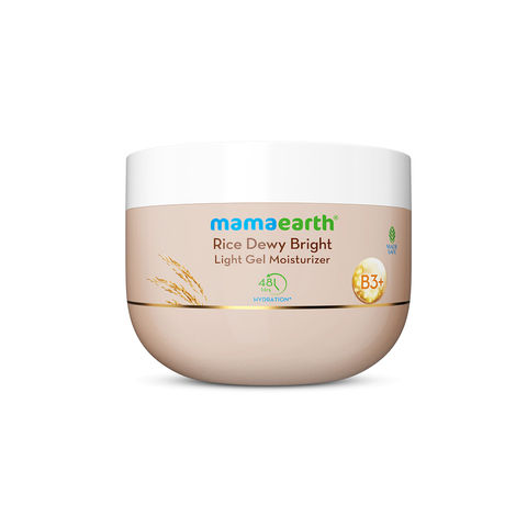 Buy Mamaearth Rice Dewy Bright Light Gel Moisturizer with Rice Water& Niacinamide For Glass-skin Glow 200 gm| Long-lasting, Nonsticky Hydration |Oil-free, Lightweight & Quick-absorbing |No Harmful Chemicals-Purplle
