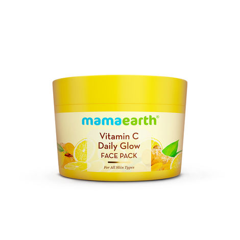 Buy Mamaearth Vitamin C Daily Glow Face Pack with Vitamin C & Turmeric 200 gm | Natural, DIY-like Texture | Instantly Brightens Skin, Adds Glow | Clay Face Mask | Free From Harmful Chemicals | All Skin Type-Purplle