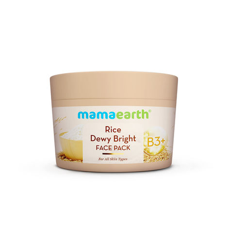Buy Mamaearth Rice Dewy Bright Face Pack with Rice Water & Niacinamide For Glass Skin 200 gm | DIY-like Texture | Gives Glass-Like Glow |Instant Brightness | Gel Cream Face Mask |Free From Harmful Chemicals-Purplle