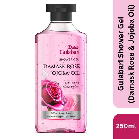 Buy Dabur Gulabari Shower Gel - Damask Rose & Jojoba Oil - 250 ml | Exfoliating Rose Glow| Beautiful Damask Rose Fragrance| 100% Soap free Body wash-Purplle
