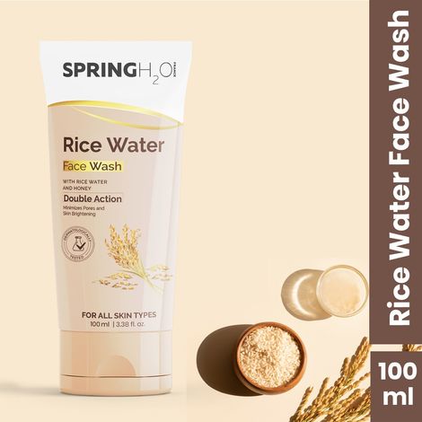 Buy Spring H2O Rice Water Face Wash Minimizes Pores And Skin Brightening 100 ml-Purplle