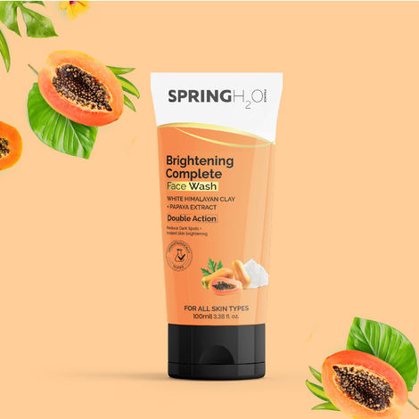 Buy Spring H2O Brightening Papaya Extract Face Wash For Instant Skin Brightening and Reduce Dark Spots 100 ml-Purplle