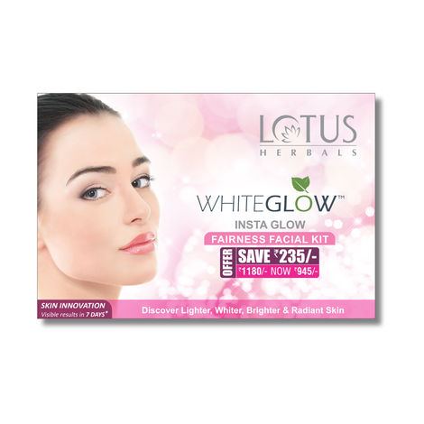 Buy Lotus Herbals Whiteglow Insta Glow 4 in 1 Facial Kit | For Radiant Glowing Skin | Natural Ingredients | 160 gm-Purplle