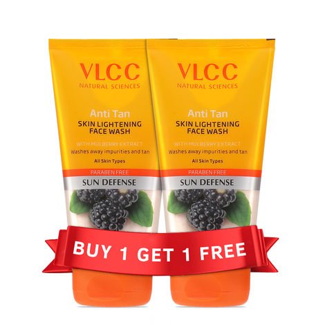 Buy VLCC Anti Tan Skin Lightening Face Wash (Buy 1 Get 1)(Each 150ml) - Pack of 2-Purplle