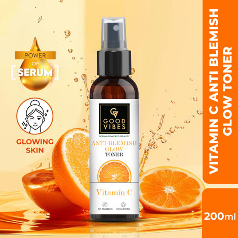 Buy Good Vibes Serum Powered Beauty Anti Blemish Glow Toner Vitamin C (200 ml)-Purplle