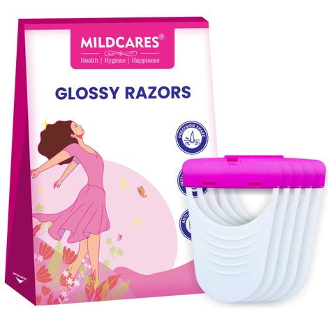 Buy Mildcares Glossy Body Razor For Women | Painless & Easy Hair Removal | No Cut & Irritation | For Legs, Bikini & Underarms | Anti Slip Grips | Safe, Comfortable & Travel Essentials (80 gm)-Purplle