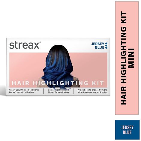 Buy Streax Mini Hair Colour Highlight Kit, JERSEY BLUE, DIY Application, 55 gm-Purplle