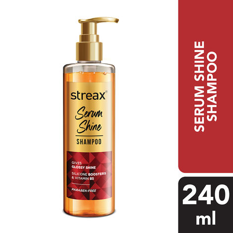 Buy Streax Serum Shine Paraben Free Shampoo for Frizzy and Dry Hair with Silicon Boosters, 240 ml-Purplle