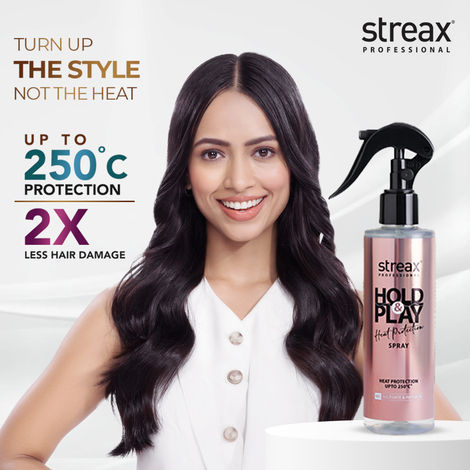 Buy Streax Professional Hold & Play Heat Protection Spray, 200 ml For Hair Styling For Men & Women, Hair Spray-Purplle