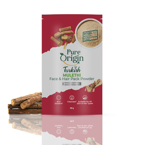 Buy Pure Origin Turkish Mulethi Face & Hair Pack Powder | Boosts Natural Glow | Skin Detox & Cleansing | Fades Spots | Revitalize Hair | 100 gm-Purplle
