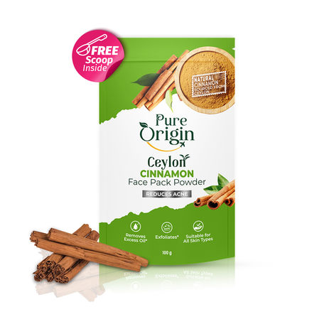 Buy Pure Origin Ceylon Cinnamon Face Pack Powder | Exfoliates | Fights Acne & Blemishes | Controls Oil | All Skin Types | 100 gm-Purplle