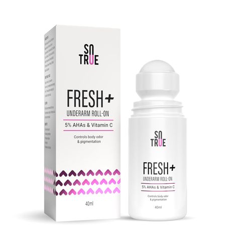 Buy SOTRUE Fresh + Underarm Roll-on With 5% AHA & Vitamin C, Controls Body Odour & Pigmentation, for Radiant Underarms, Helps Reduction in Pigmentation & Hydrates Dry Skin (40 ml)-Purplle