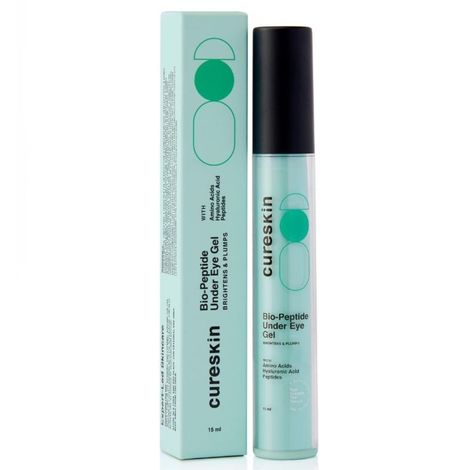Buy Cureskin Bio-Peptide Under Eye Cream for Dark Circles for Women and Men, Gel based with Hyaluronic Acid & Peptides | Reduce Dark Circles, Puffiness & Wrinkles (15 ml)-Purplle