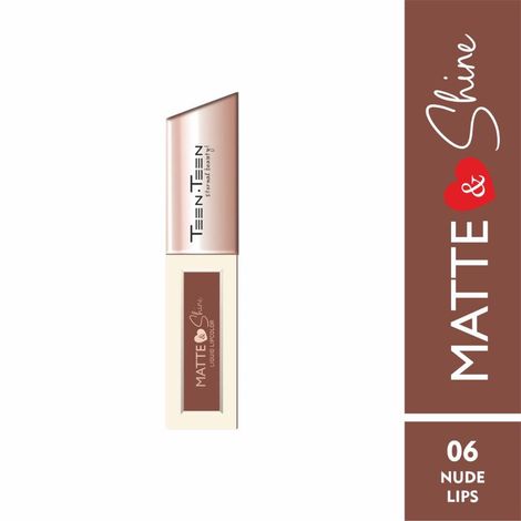 Buy Teen Teen Cosmetics Matte & Shine Liquid Lipcolor Lipstick, Waterproof, Soft Swipe, Longer Stay, Curelty Free, Nude Lips , 4 ml-Purplle
