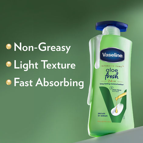 Vaseline Aloe Fresh Body Lotion,24 HR Long Lasting Moisturisation with Aloe  Vera extract,600ml