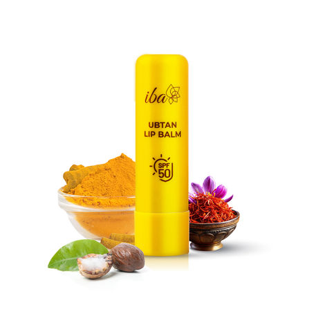 Buy Iba Ubtan Lip Balm SPF 50 for Women | Repairs Damaged Lip | Non-Sticky | Lightweight | Pigmentation & Sun Damage Sun Protector UVA & UVB | 4.5 gm-Purplle