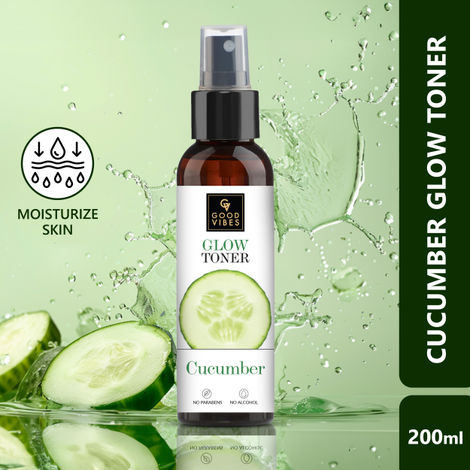 Buy Good Vibes Cucumber Glow Toner | Hydrating, Minimizes Pores | With Liquorice | No Parabens, No Alcohol, No Sulphates, No Animal Testing (200 ml)-Purplle
