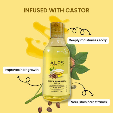 Buy Alps Goodness Castor & Bhringraj hair oil 300ml-Purplle