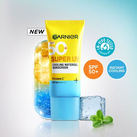 Buy Garnier Super UV Cooling Water Gel Sunscreen | 8-hr freshness | No White Cast | SPF 50 PA++++| 60 ml-Purplle