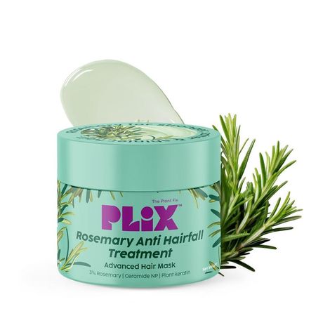 Buy PLIX Rosemary Anti-Hair Fall Treatment Advanced Hair Mask With 3% Rosemary Extract, Ceramides & Plant Keratin | Hair Mask For Dry And Frizzy Hair| 200 gm-Purplle