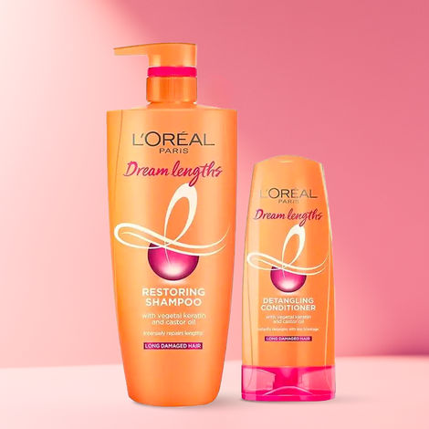 Buy L'Oreal Paris Dream Lengths Magic Hair Care Regime (Dream Lengths Shampoo (1 L) Dream Lengths Detangling Conditioner (180 ml))-Purplle