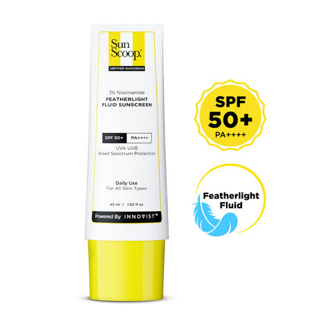 Buy SunScoop 3% Niacinamide Feather Light Fluid Sunscreen | In Vivo certified | SPF 50+ PA++++ | 45 ml-Purplle
