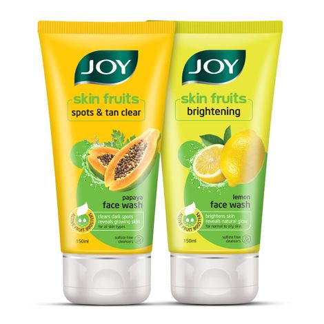 Buy Joy Signature Facewash Combo with Brightening Lemon & Tan Removing Papaya Face Wash (150mlx2)-Purplle