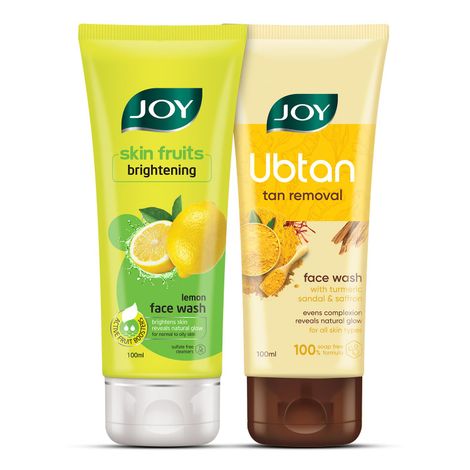 Buy Joy Skin Fruits & Ubtan Face Wash Duo – Glow & Tan-Free Combo (100ml x 2)-Purplle