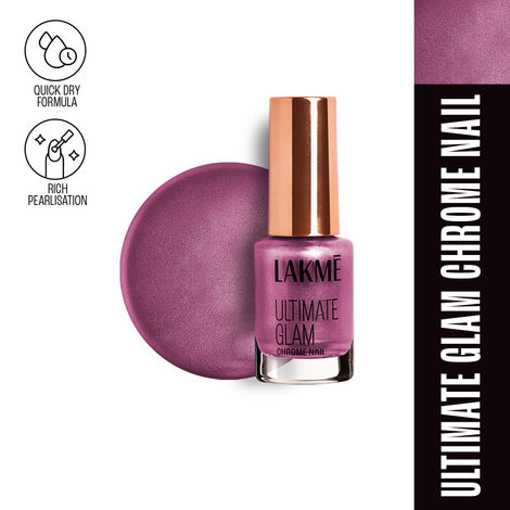 Buy Lakme Ultimate Glam Chrome Nail Pink 6 ml-Purplle