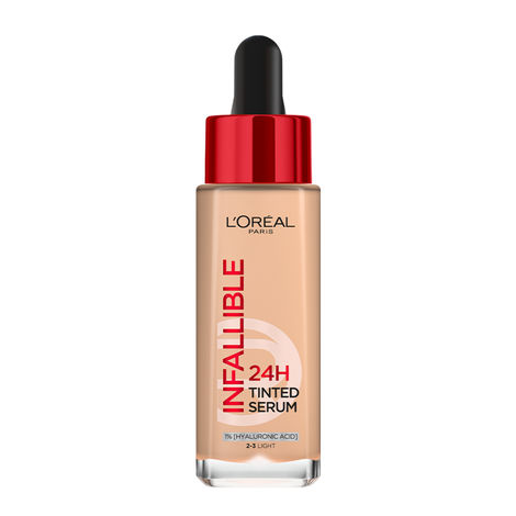 Buy L’Oreal Paris Infallible 24H Tinted Serum Foundation, Light-weight Coverage, Dewy & Radiant Finish, Transfer-proof, 2-3 Light, 30 ml-Purplle