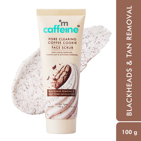 Buy mCaffeine Pore Clearing Coffee Cookie Face Scrub | Remove Blackheads & Detan | 4.5% Exfoliants - Walnuts, Coffee, Charcoal, Clay for Glowing Skin - 100 gm-Purplle