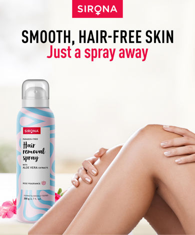 Buy Sirona Hair Removal Spray Foam with Aloe Vera Extracts and Rose Fragrance | For Legs, Arms & Underarms | Removes Hair in 10 Minutes | Parabens Free | Dermatologically Tested | 200 ml-Purplle