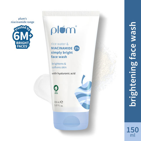 Buy Plum 2% Niacinamide Face Wash With Rice Water | Brightens Skin & Smoothens Skin | Gentle & Non-Drying (150 ml)-Purplle