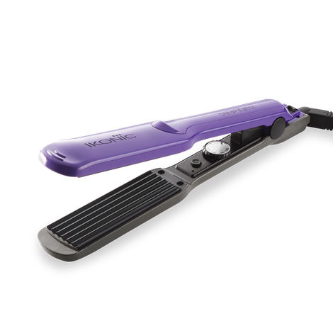Buy Ikonic Crimp and Style Hair Crimper, Wide Ceramic Textured Plate, Instant Heat Up, Multiple Temprature Setting, Black & Purple 1 pc-Purplle