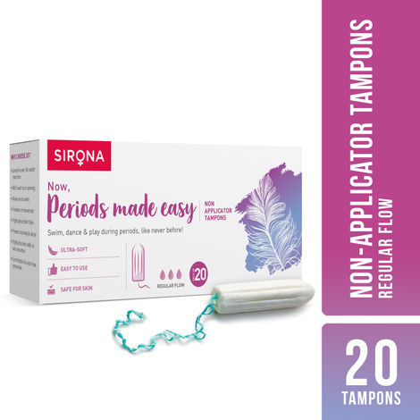 Buy Sirona&nbsp;Periods&nbsp;made easy Applicator Tampon (Regular Flow)&nbsp;- 20 Tampon - 20 Pcs-Purplle