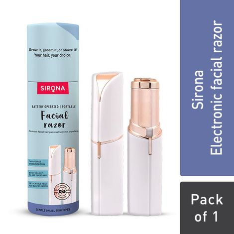 Buy Sirona Electronic Facial Razor for Painless Facial Hair Removal at Home 1 Pc-Purplle