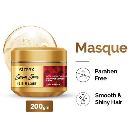 Buy Streax Serum Shine Hair Mask - 200 gm | For Dull hair , Infused with Shea Butter-Purplle