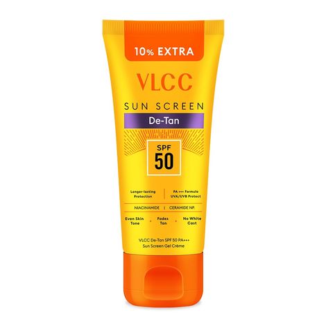 Buy VLCC De Tan SPF 50 PA+++ Sun Screen Gel Creme(100 gm+10%extra)-110 gm-Purplle