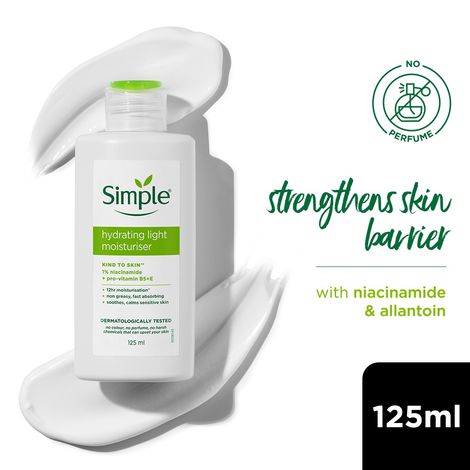 Buy Simple Kind To Skin Hydrating Light Moisturiser Lotion 125 ml | For All Day-Long Hydration | For All Skin types-Purplle
