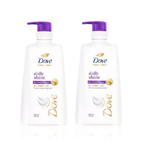 Buy Dove Daily Shine Duo (Shampoo 650 ml x 2)-Purplle