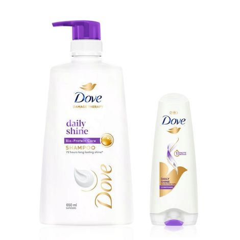 Buy Dove Daily Shine Duo (Shampoo 650 ml + Conditioner 175 ml)-Purplle