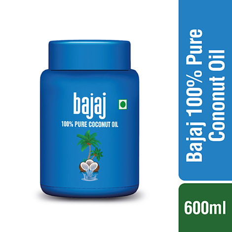 Buy Bajaj 100% Pure Coconut Oil 600 ml Wide Mouth Jar-Purplle