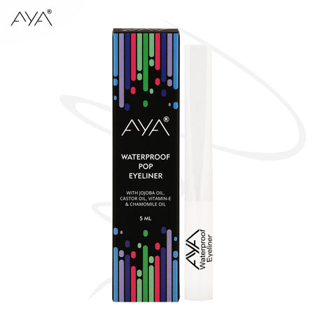 Buy AYA Waterproof Pop Eyeliner, Sugar white, 5 ml | Matte Finish | Long Lasting, Waterproof, Smudge Proof Eyeliner | Jojoba Oil, Castor Oil, Vitamin E, Chamomile Oil-Purplle